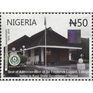 Centenaire du Nigéria - 2e Série - Siège de l'administration de Lord Lugard, Lokoja, aujourd'hui Maison du gouvernement de l'État de Kogi